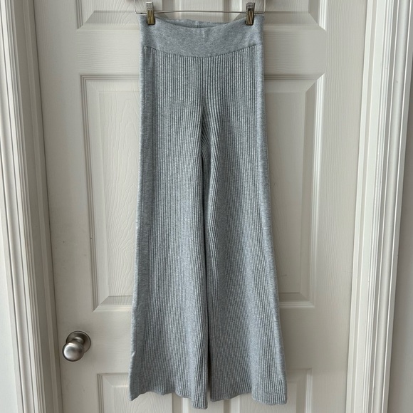 aerie Pants - Aerie Gray Ribbed Flare Pants